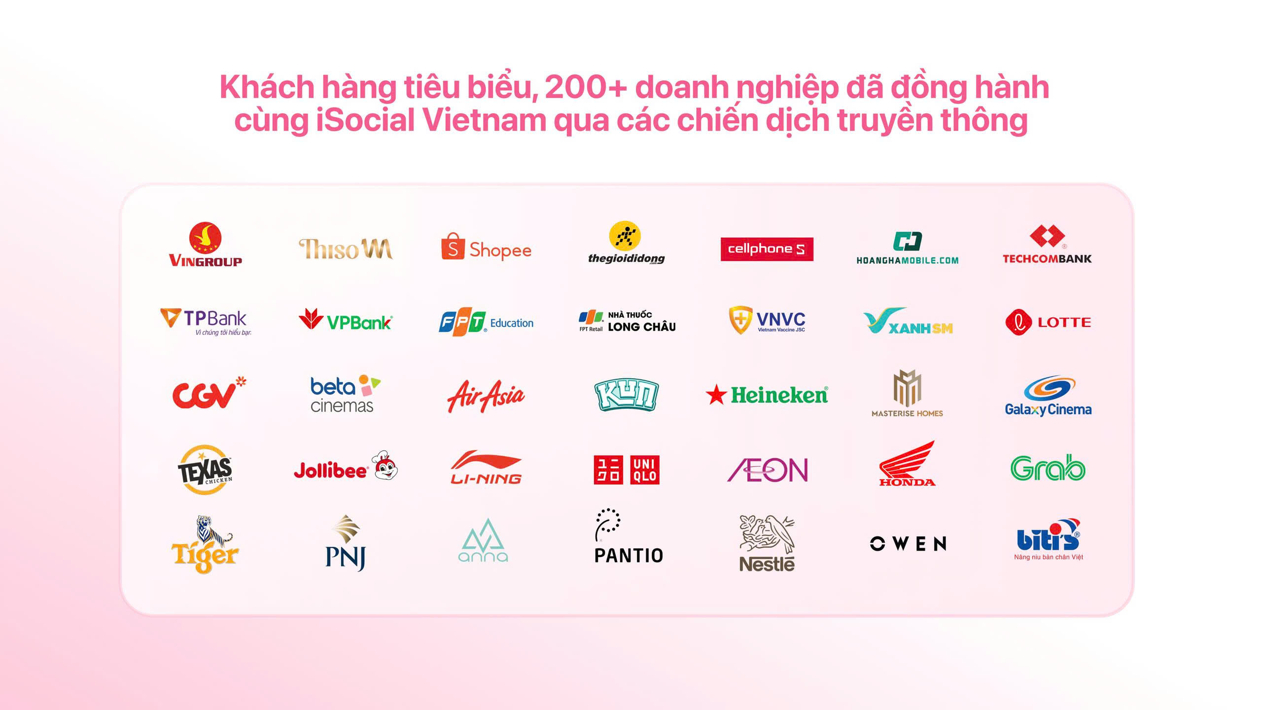 Danh sách đối tác khách hàng iSocial